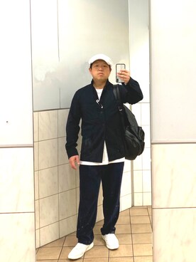 「ジャーマントレーナー」｜「アイテム（ハンチング/ベレー帽）」を使った、じゅういちじのちちさん（メンズ・165cm）の秋コーディネート