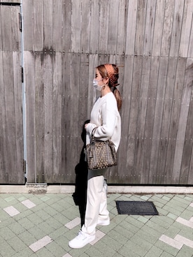 「FENDI（フェンディ）のアイテム（バッグ、ブラウン系）」を使った、HANJAMさん（レディース・156cm）の春コーディネート