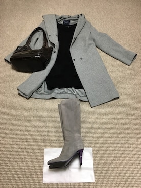 「la.f…（ラエフ）のアイテム（その他アウター）」を使った、ばぼびさん（レディース・160cm）の冬コーディネート