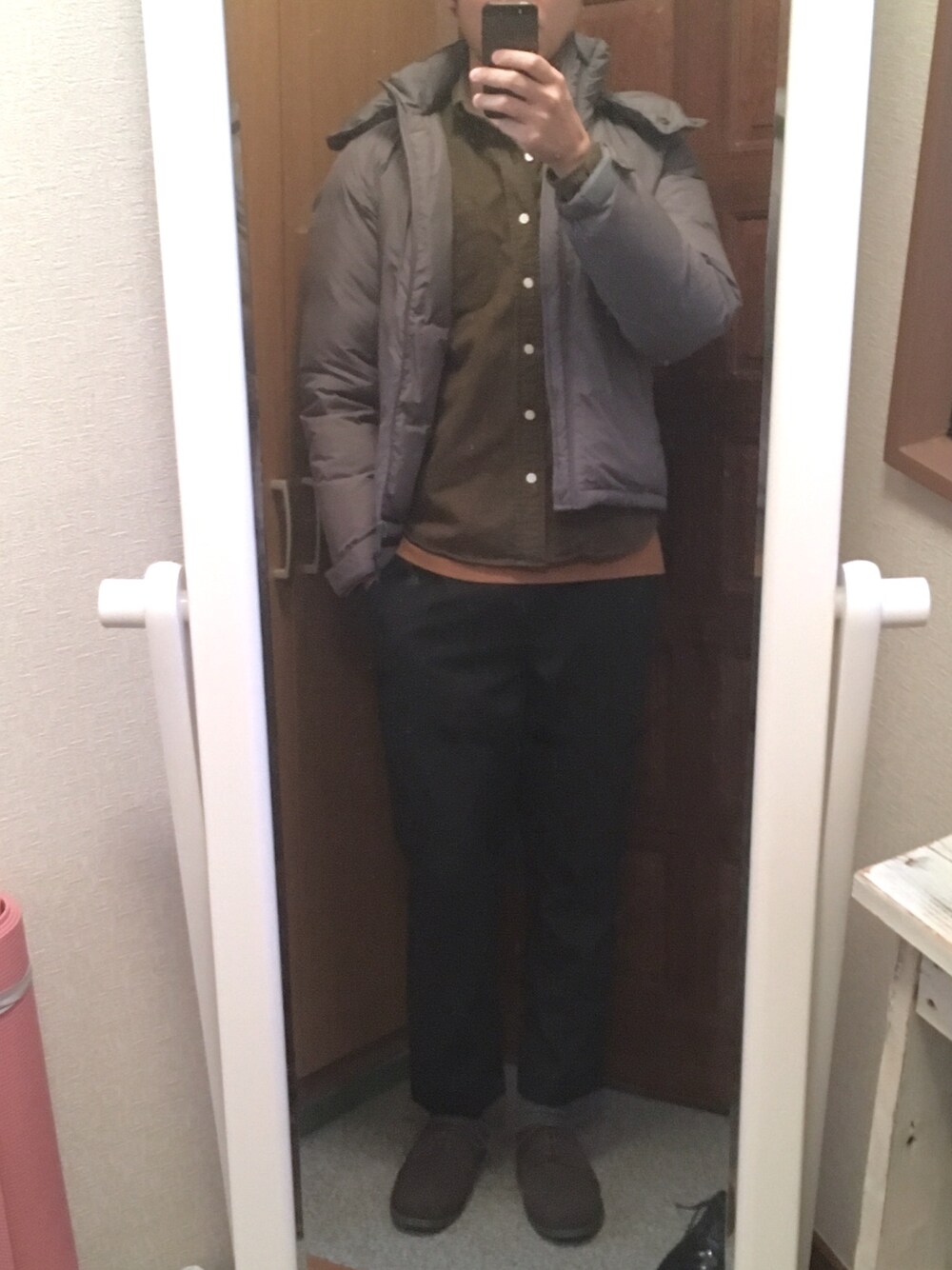 「JOURNAL STANDARD relumeのピーチダウンブルゾン #●（ダウンジャケット/コート、グレー系）」を使った、TUTUさん（メンズ・170cm）の秋コーディネートの1枚目の写真
