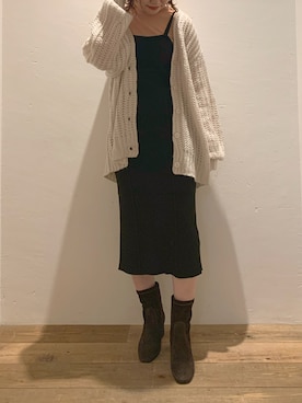 「mystic（ミスティック）のアイテム（ワンピース/ドレス）」を使った、akariさん（レディース・155cm）の秋コーディネート