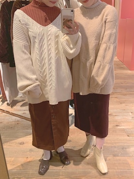 「双子コーデ」｜akariさん（レディース・155cm）の秋コーディネート