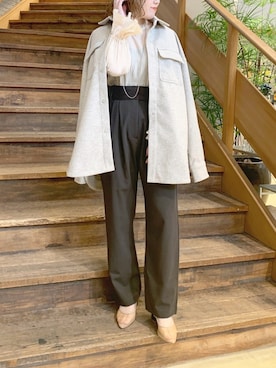 「mystic（ミスティック）のアイテム（ブルゾン）」を使った、akariさん（レディース・155cm）の冬コーディネート