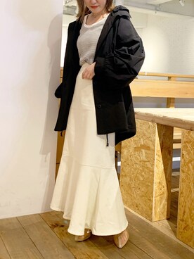 「mystic（ミスティック）のアイテム（ブルゾン）」を使った、akariさん（レディース・155cm）の春コーディネート