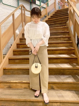 「mystic（ミスティック）のアイテム（デニムスカート）」を使った、akariさん（レディース・155cm）の夏コーディネート