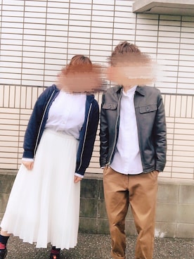 「カップル」｜「アイテム（その他アウター）」を使った、mkさん（レディース・164cm）の春コーディネート