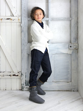 「アイテム（カーディガン/ボレロ）」を使った、GLAZOSさん（キッズ・135cm・10代）の秋コーディネート