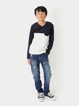 「アイテム（パンツ）」を使った、GLAZOSさん（キッズ・160cm）の冬コーディネート