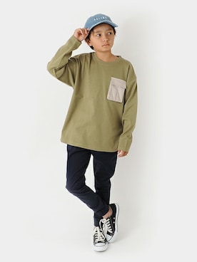 「ポケットＴシャツ」｜GLAZOSさん（キッズ・144cm）の冬コーディネート