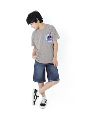 「アイテム（デニムパンツ）」を使った、GLAZOSさん（キッズ・147cm）の夏コーディネート