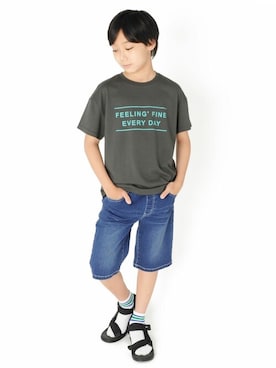 「アイテム（デニムパンツ）」を使った、GLAZOSさん（キッズ・145cm）の夏コーディネート