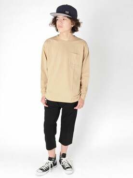 「アイテム（キャップ）」を使った、GLAZOSさん（キッズ・160cm）の夏コーディネート