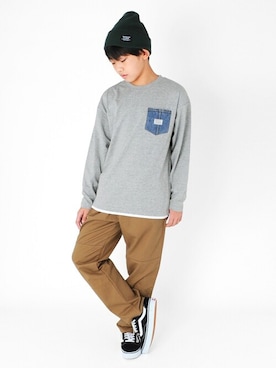 「GLAZOS（グラソス）のアイテム（帽子）」を使った、GLAZOSさん（キッズ・153cm）の秋コーディネート