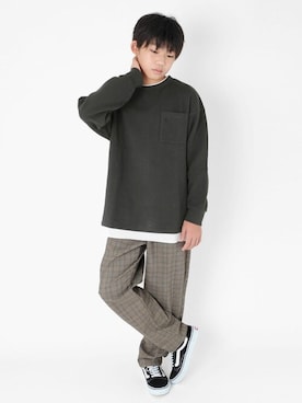 「アイテム（スウェット）」を使った、GLAZOSさん（キッズ・153cm）の秋コーディネート