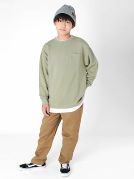 「アイテム（スウェット）」を使った、GLAZOSさん（キッズ・153cm）の秋コーディネート