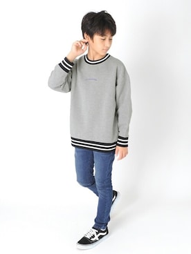 「GLAZOS（グラソス）のアイテム（スウェット）」を使った、GLAZOSさん（キッズ・148cm）の冬コーディネート