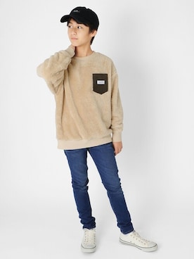 「GLAZOS（グラソス）のアイテム（帽子）」を使った、GLAZOSさん（キッズ・148cm）の冬コーディネート