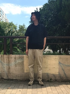 「Hender Scheme（エンダースキーマ）のアイテム（ハット）」を使った、D_MALL 大阪店さん（メンズ・175cm）の夏コーディネート