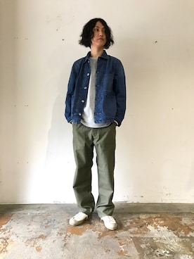 「OMNIGOD（オムニゴッド）のアイテム（デニムジャケット）」を使った、D_MALL 大阪店さん（メンズ・175cm）の夏コーディネート