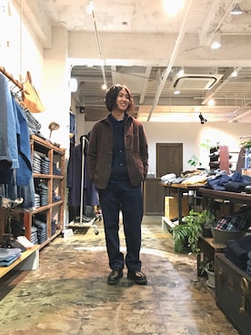 「OMNIGOD（オムニゴッド）のアイテム（ノーカラージャケット）」を使った、D_MALL 大阪店さん（メンズ・175cm）の秋コーディネート