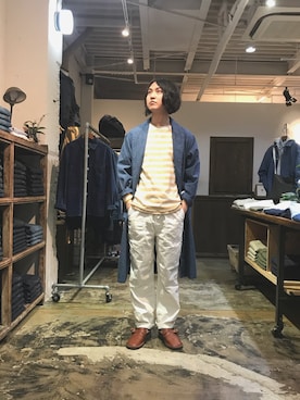 「OMNIGOD（オムニゴッド）のアイテム（パンツ）」を使った、D_MALL 大阪店さん（メンズ・175cm）の春コーディネート