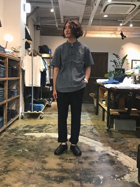 「OMNIGOD（オムニゴッド）のアイテム（パンツ）」を使った、D_MALL 大阪店さん（メンズ・175cm）の春コーディネート
