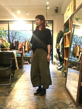 「OMNIGOD（オムニゴッド）のアイテム」を使った、D_MALL 大阪店さん（レディース・163cm）の春コーディネート