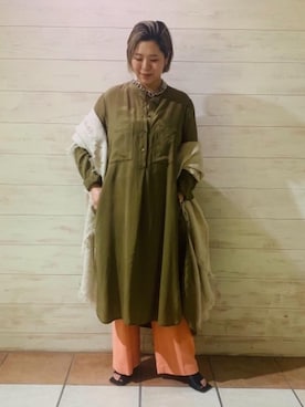 「TICCA（ティッカ）のアイテム（ワンピース）」を使った、阿久津　巴さん（レディース・154cm）の冬コーディネート