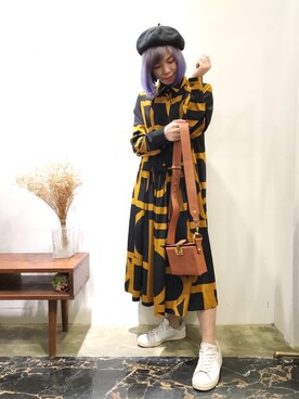 「LOVE BRUNCHのアイテム」を使った、モウトンMojai さん（レディース・163cm）の秋コーディネート