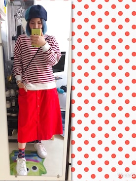 「PULL&BEAR（プルアンドベア）のアイテム（その他トップス）」を使った、モウトンMojai さん（レディース・163cm）の春コーディネート