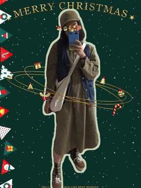 「khaki」｜「アイテム（スリッポン）」を使った、モウトンMojai さん（レディース・163cm）の冬コーディネート