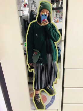 「Design Tshirts Store graniph（デザイン　ティーシャツ　ストア　グラニフ）のアイテム（ジャケット/アウター）」を使った、モウトンMojai さん（レディース・161cm）の冬コーディネート