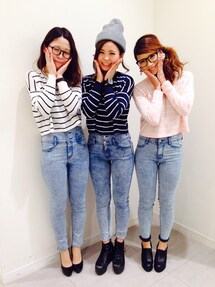 GU | クロップドセーター(ボーダー)(ニット/セーター)