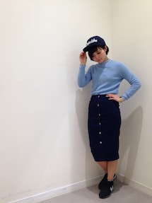 GU | レイヤードネックセーター(ニット/セーター)