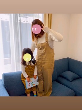 「RAGEBLUE（レイジブルー）のアイテム（サロペット/オーバーオール）」を使った、mizuhoさん（レディース・154cm）の春コーディネート