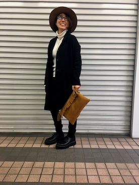 「MONKEY TIME（モンキータイム）のアイテム（バッグ）」を使った、NYさん（レディース・153cm）の冬コーディネート