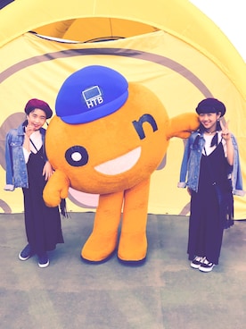 「Honeys（ハニーズ）のアイテム（つなぎ/オールインワン）」を使った、maamiiさん（レディース・146cm）の秋コーディネート