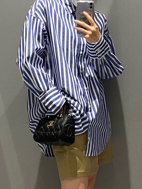 「GU（ジーユー）のアイテム（チノパンツ、ベージュ系）」を使った、Rikoさん（レディース・160cm）の春コーディネート