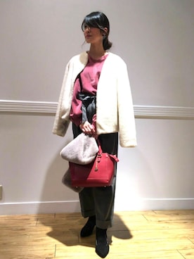 「ウエストイン」｜「アイテム（ブルゾン）」を使った、yuiさん（レディース・155cm）の冬コーディネート
