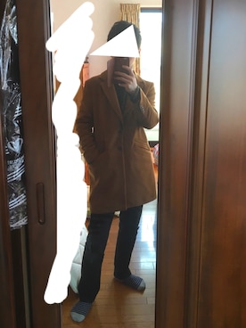 「DISCOVERED（ディスカバード）のアイテム（チェスターコート）」を使った、▷hayate◁さん（メンズ・165cm）の冬コーディネート