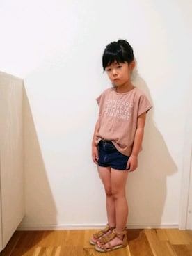 「SOMETHING（サムシング）のアイテム」を使った、kikiさん（キッズ・100cm）の夏コーディネート