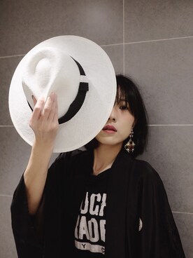 「kimono」｜「アイテム（帽子）」を使った、猫少年さん（レディース・160cm）の夏コーディネート