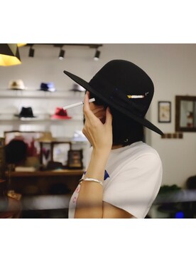 「hat」｜「アイテム（その他）」を使った、猫少年さん（レディース・160cm）の秋コーディネート