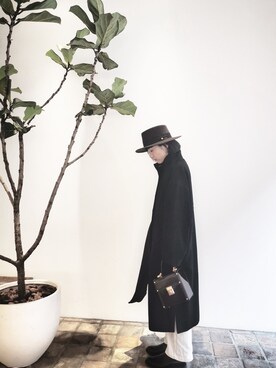 「hat」｜「アイテム（ダッフルコート）」を使った、猫少年さん（レディース・160cm）の冬コーディネート