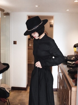 「休闲」｜「アイテム（シャツワンピース）」を使った、猫少年さん（レディース・160cm）の秋コーディネート