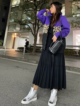 「DIESEL OSAKA」｜「アイテム（ワンピース/ドレス）」を使った、Chikanoさん（レディース・162cm）の冬コーディネート