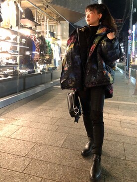 「DIESEL OSAKA」｜「アイテム（ジャケット/アウター）」を使った、Chikanoさん（レディース・162cm）の冬コーディネート