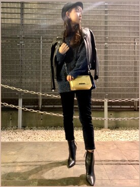「DIESEL OSAKA」｜「アイテム（ジャケット/アウター）」を使った、Chikanoさん（レディース・162cm）の冬コーディネート