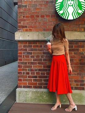 「UNIQLO（ユニクロ）のリブボートネックT（5分袖）（Tシャツ/カットソー）」を使った、けいちゃんねるさん（レディース・164cm）の夏コーディネート