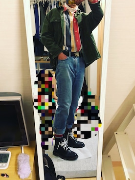 「UNIQLO（ユニクロ）のタートルネックT（長袖）（Tシャツ/カットソー）」を使った、ゆうき。さん（メンズ・180cm）の秋コーディネート